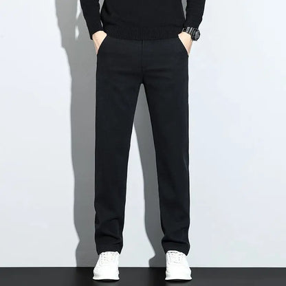 Korean Fashion Lyocell Casual Pants Men's New Spring Breathable Straight Elastic High Quality Daily Streetwear Male Trousers