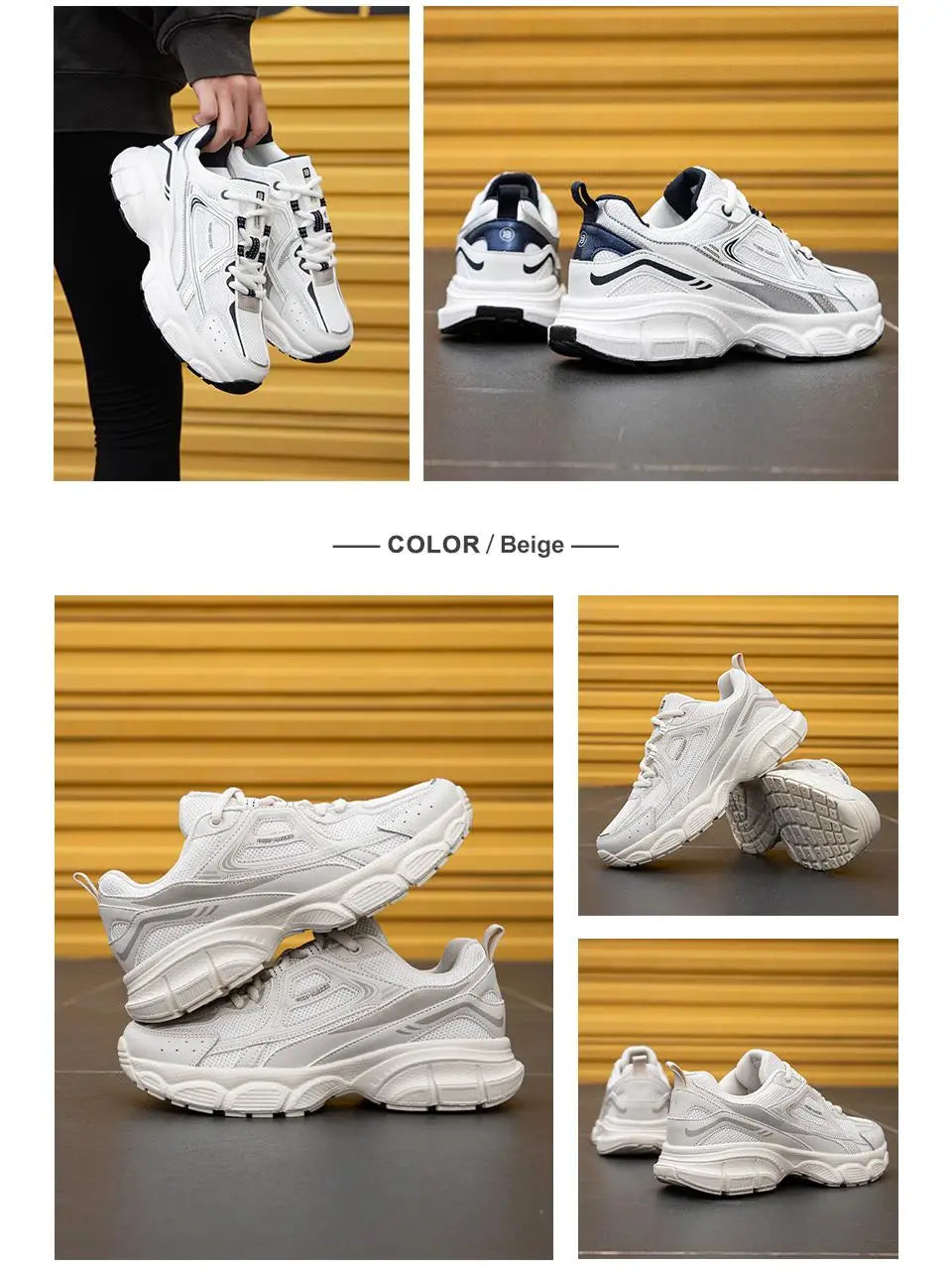 Women Running Shoes Lightweight Breathable Sport Shoes Female Comfort White Casual Sneakers Height Increase Cushioning
