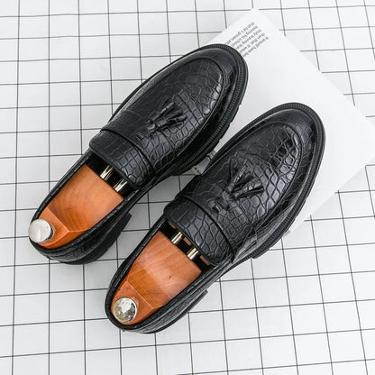 Formal Shoes For Men Fashion Casual Leather Loafers Male Slip On Business Leather Shoes Men's Dress Shoes Party Office Loafers