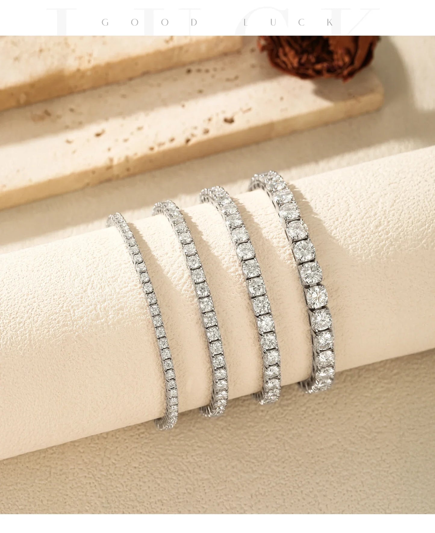 D Color VVS1 Moissanite Tennis Bracelet 925 Sterling Silver Single Classic Bracelets With Box for Women Man Fine Jewelry
