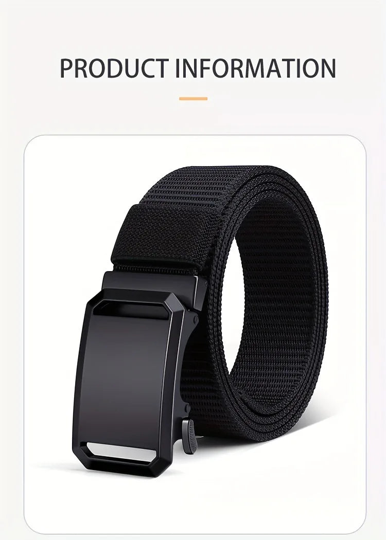 Newest Automatic Buckle Belt Canvas Tactical Waist Belt Durable Casual Outdoor Hunting Golf Adventure Training Pant Belt for Man