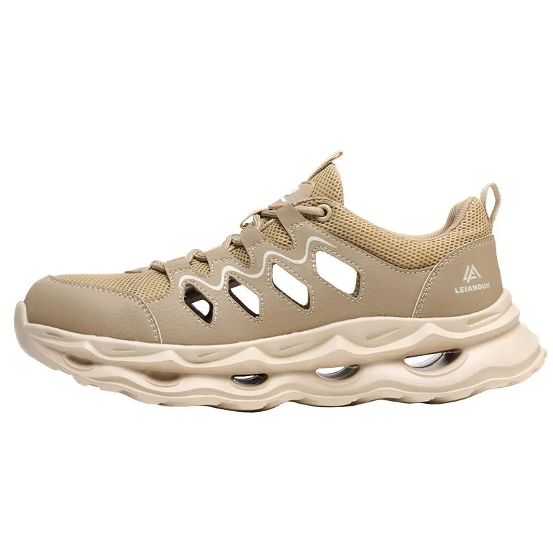 Men's Summer Breathable Safety Shoes Anti-smash Puncture-Proof Work Sneakers Fashion Footwear Comfortable Work Boots