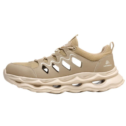 Men's Summer Breathable Safety Shoes Anti-smash Puncture-Proof Work Sneakers Fashion Footwear Comfortable Work Boots