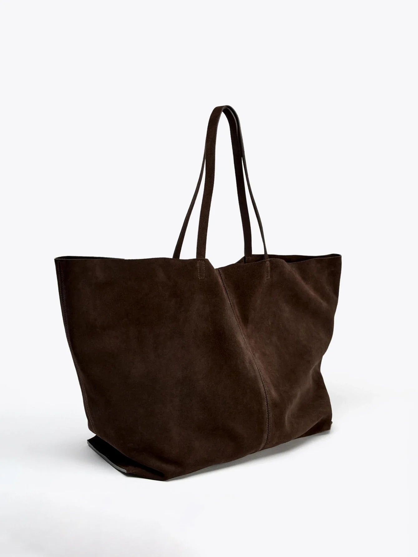 Ladies' single-shoulder bag, cowhide handbag, super large capacity shopping bag, solid-color single-shoulder tote bag, a gift fo