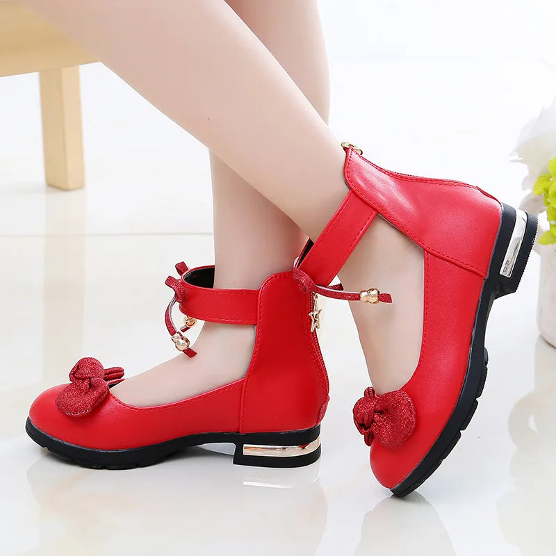 2026 Shiny Bow Stage Elegant Comfortable Catwalk Fashion Spring/summer Students Baby Girls Princess Shoes Cute Kids Sandals