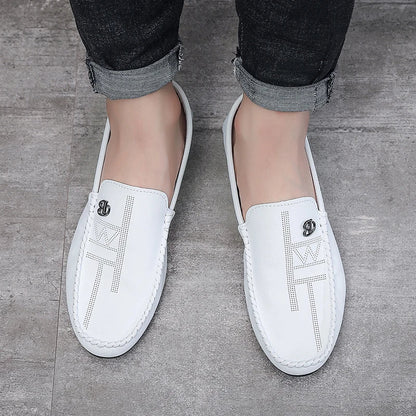 Men Casual Shoes Genuine Leather Luxury Brand Men Loafers Italian Moccasins Breathable Slip on Men Driving Shoes Chaussure Homme