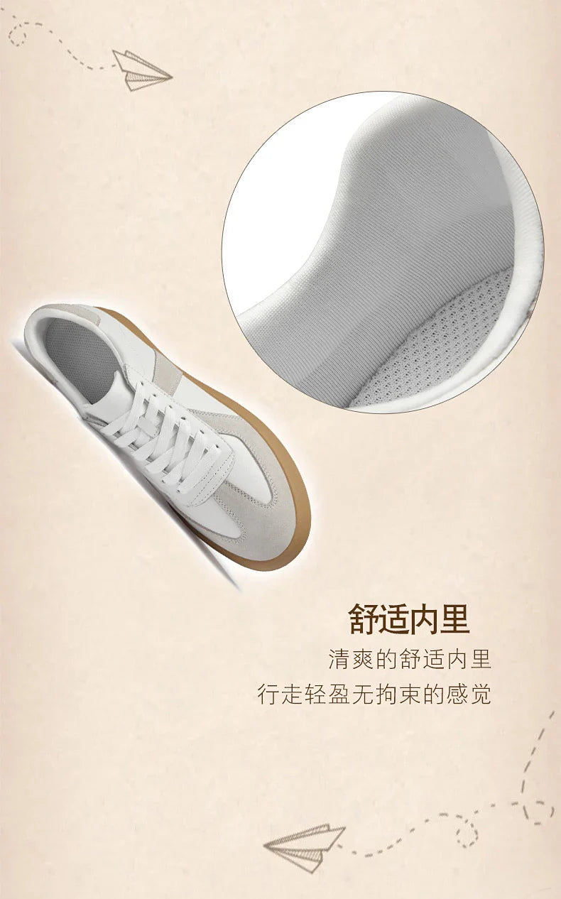 Invisible Height-Increasing Shoes 8cm German Training Shoes for Men, Summer Breathable Casual Sneakers, Genuine Leather Retro Versatile Forrest Gump Shoes 6cm