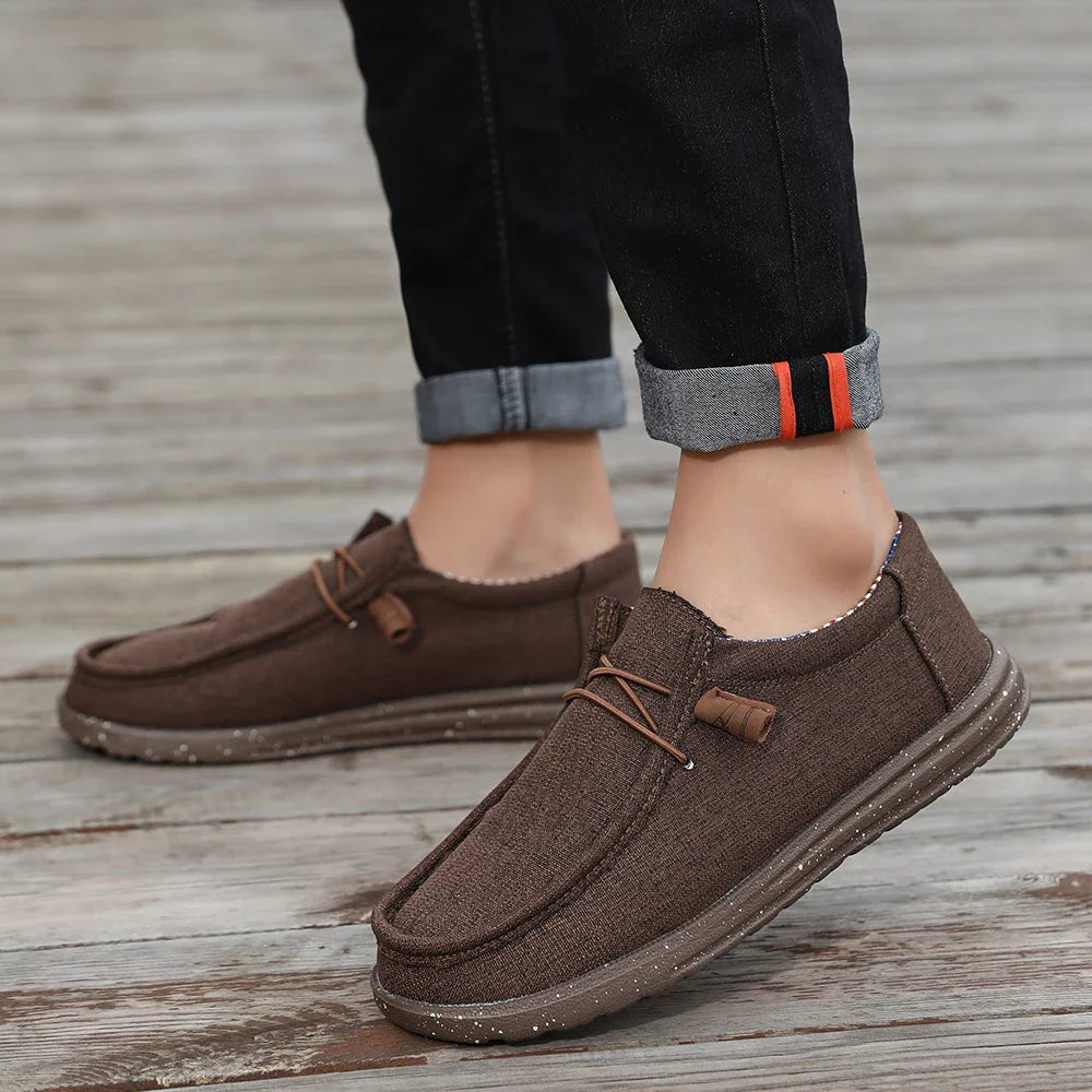 Plus Size Men's Solid Color Breathable Slip On Classic Loafer Shoes Comfy Casual Durable Lightweight Walking Shoes