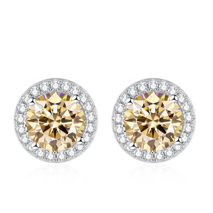 Moissanite Stud Earrings for Women 925 Sterling Silver Green Blue Pink Red Black Blue Sparkling Moissanite Studs Earring