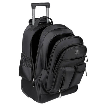 Large Capacity Travel Backpack With Wheels Hidden Pull Rod Waterproof Carry On Luggage Weekend Travel Bag For Men Business Trip