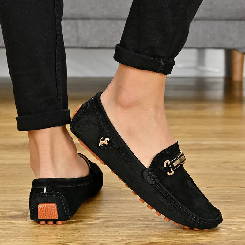 Men Fashion Luxury Leisure Leather Loafers Shoes Slip on Soft Comfortable Non-slip Driving for Men