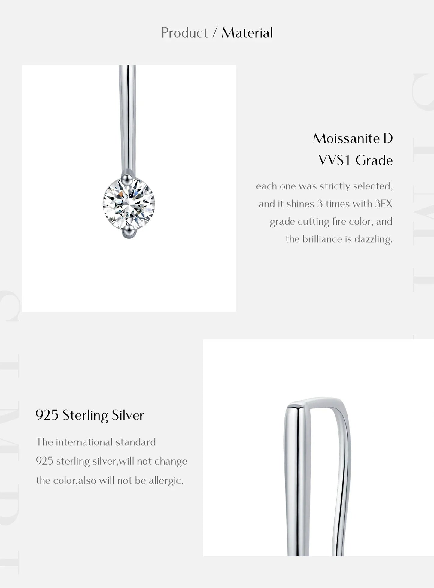 Sparkling D Color Moissanite Drop Earrings 925 Sterling Silver Classic Geometric Dangle Earrings For Women Fine Jewelry