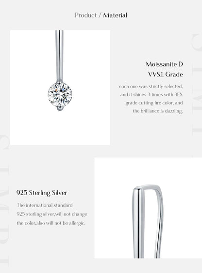 Sparkling D Color Moissanite Drop Earrings 925 Sterling Silver Classic Geometric Dangle Earrings For Women Fine Jewelry