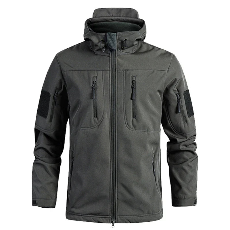 Autumn Winter Mens Army Tactical Jackets Men Softshell Warm Waterproof Action Jacket Men Mountain Ski Windbreaker Hooded Coats