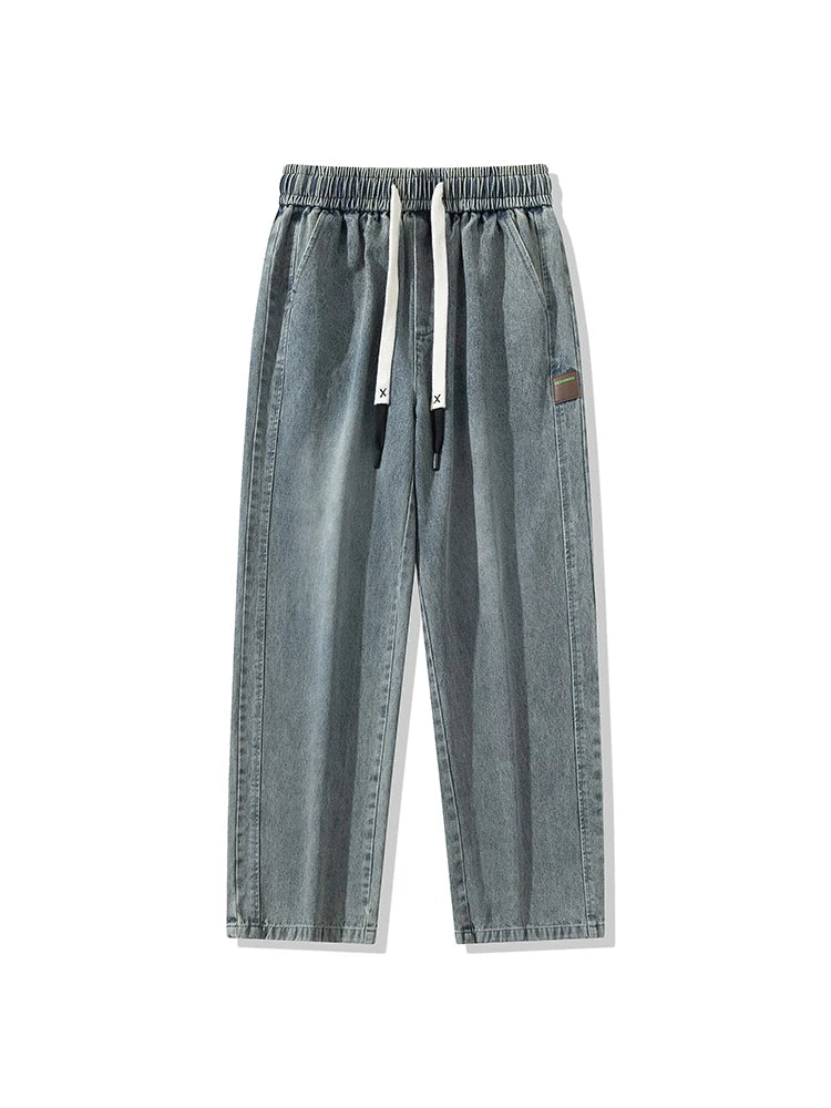 Spring Autumn Baggy Jeans Men Trousers Wide Leg Straight Denim Pants Daily Streetwear Loose Casual Jeans Asian Size L-6XL