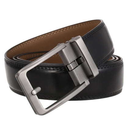 Unisex Click Belts for Men Luxury Brand Designer Fashion Automatic Buckle Genuine Leather Men's Belt Male Jeans Waist Strap Blue