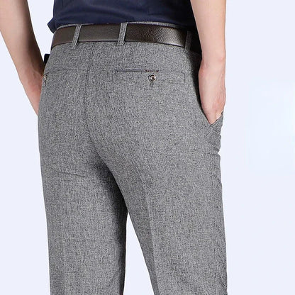 Big Plus Size Formal Pants Men's Bussiness Summer Thin Autumn Thick Black Blue Gray Stretch Loose Suit Office Trousers GOZBKF