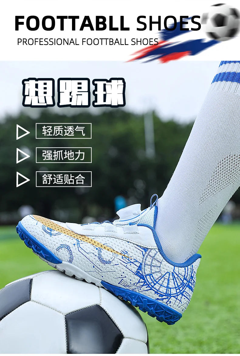 30-40# Personality Stylish And Comfortable Boys Girls Training Game Sneakers Indoor Outdoor Lawn Youth Student Soccer Shoes