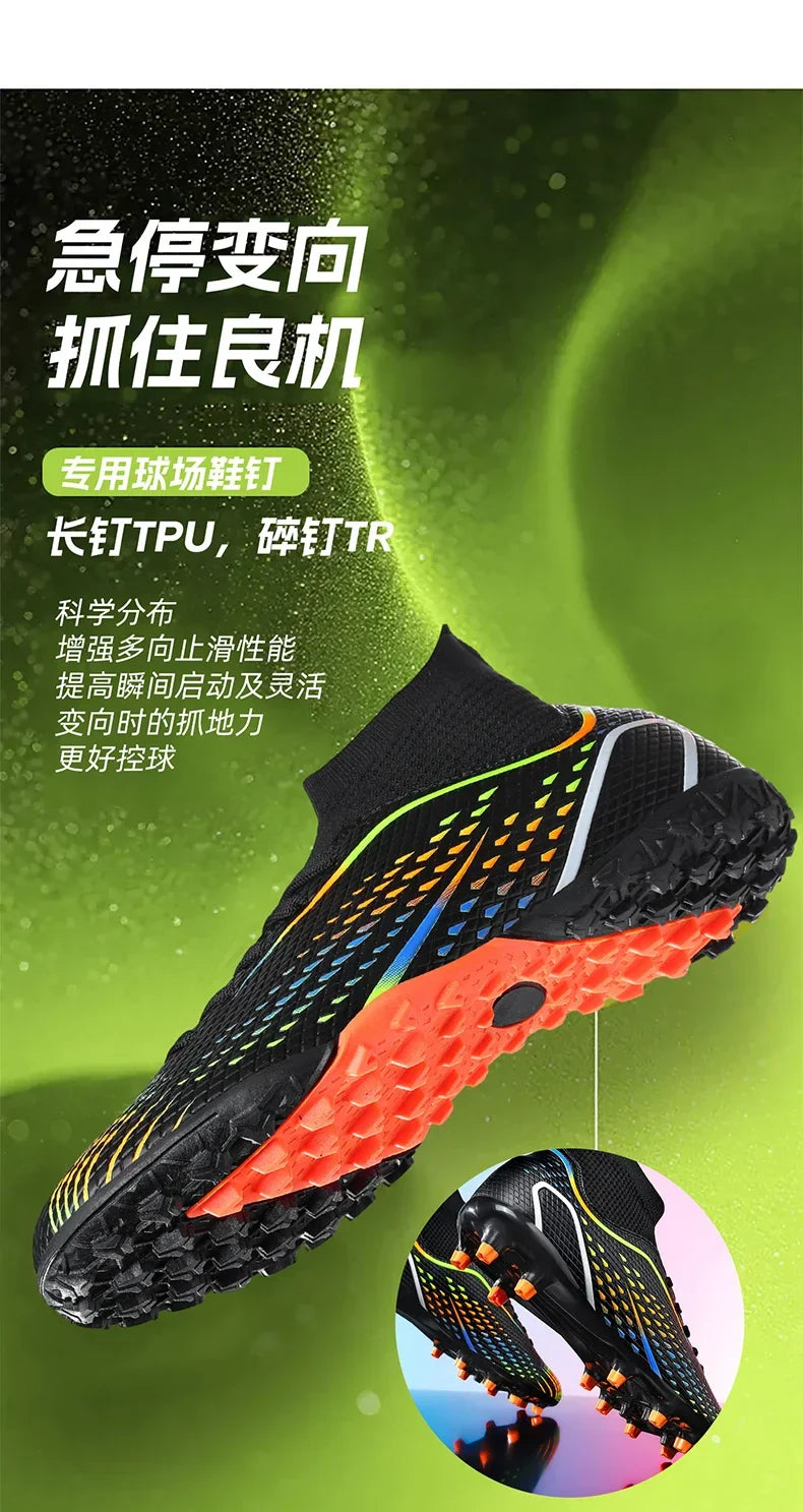 Soccer Shoes FG/TF Man Outdoor Training Football Boots Woman Sneakers Ultralight Non-Slip Sport Turf Soccer Cleats Large Size