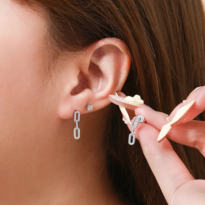 S925 Sterling Silver 18k Gold Plated Moissanite Stud Earring For Women Interlocking Design Engagemen Luxury JewelryGift