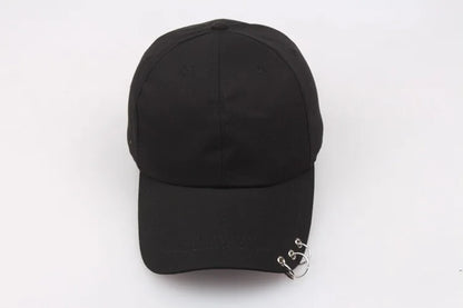 Hip Hop Women's Baseball Cap With Ring Circle Snapback Hats For Men Women Unisex Dad Hat Adjustable Kpop Korean Style Gorra