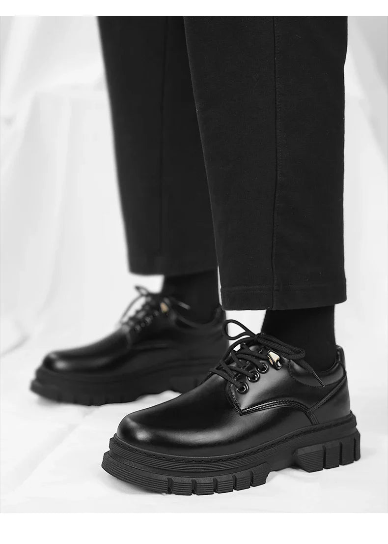 Men's leather shoes with soft soles fashion men's shoes comfortable business casual height increasing formal leather shoes men