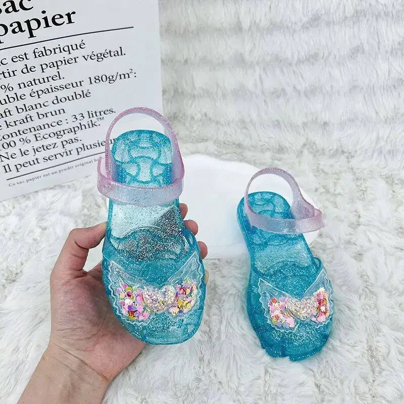 2025 New Summer Children's Sandals Little Princess Shoes Girls Sandals Baby Jelly Shoes Girls Beach Shoes