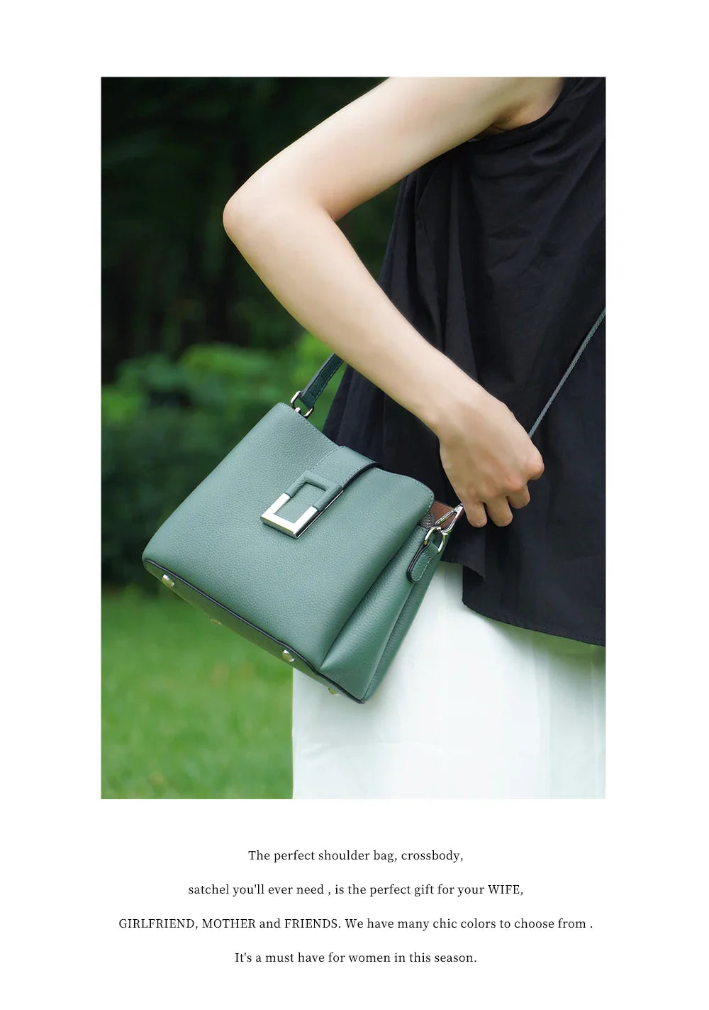 Genuine Leather White Designer Noble Shopper Shoulder Bag Commuter Large Bucket Handbag Women Tote Bucket Cross Body Bag