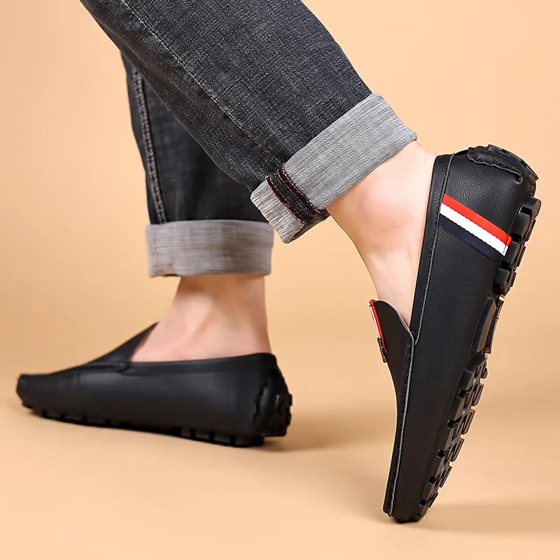 Men's Loafers High Quality Anti-slip Casual Shoes Men's Leather Loafer Outdoor Breathable Lightweight Soft Driving Shoes