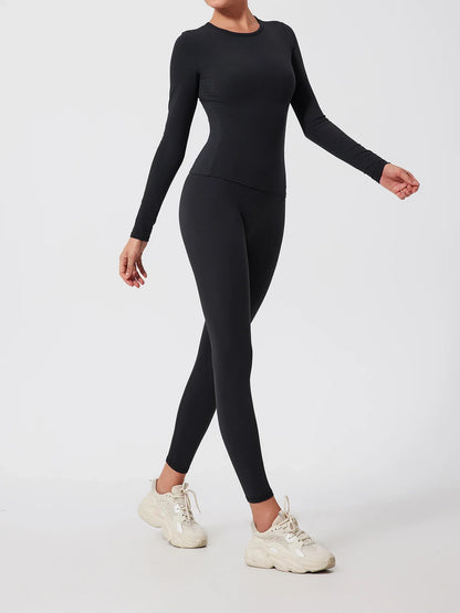 2Pcs Sets Gym Clothes Sports Outfit Suit Women Outdoors Workout Tights Set Yoga Wear Female Running Training T-Shirt