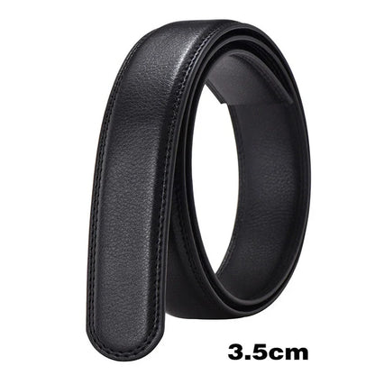 Men Women 2.4 2.8 3.0 3.5 cm Wide Belt No Buckle for Automatic Buckle High Quality PU Leather Belts Body Straps without Buckle