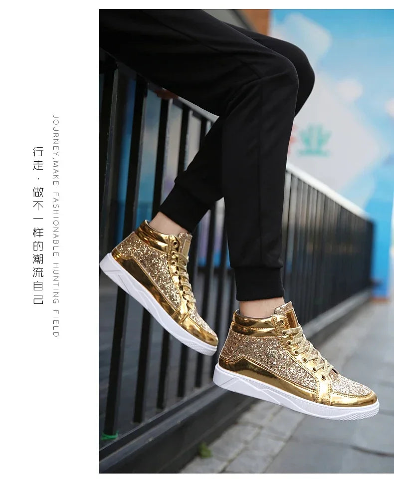 Mens Casual Shoes Non-slip Sports Outsole  Light High-top Men Fashion Boots Wear-resistant Male Sneakers 48