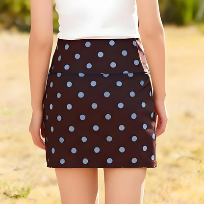 Women's Dot Mini Skirt Summer Fashionable Versatile Elastic Waist Bodycon Skirts