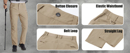 Lightweight Trousers Mens Fishing Pants Outdoor Hiking Nylon Quick Dry Pockets Cargo Pants Casual Work Trousers