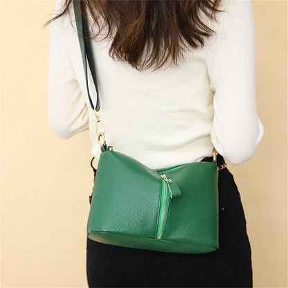 High Quality Genuine Leather Women Tote Bag Luxury Soft Cowhide Ladies Shoulder Crossbody Bags 2024 Fashion Female Messenger Sac