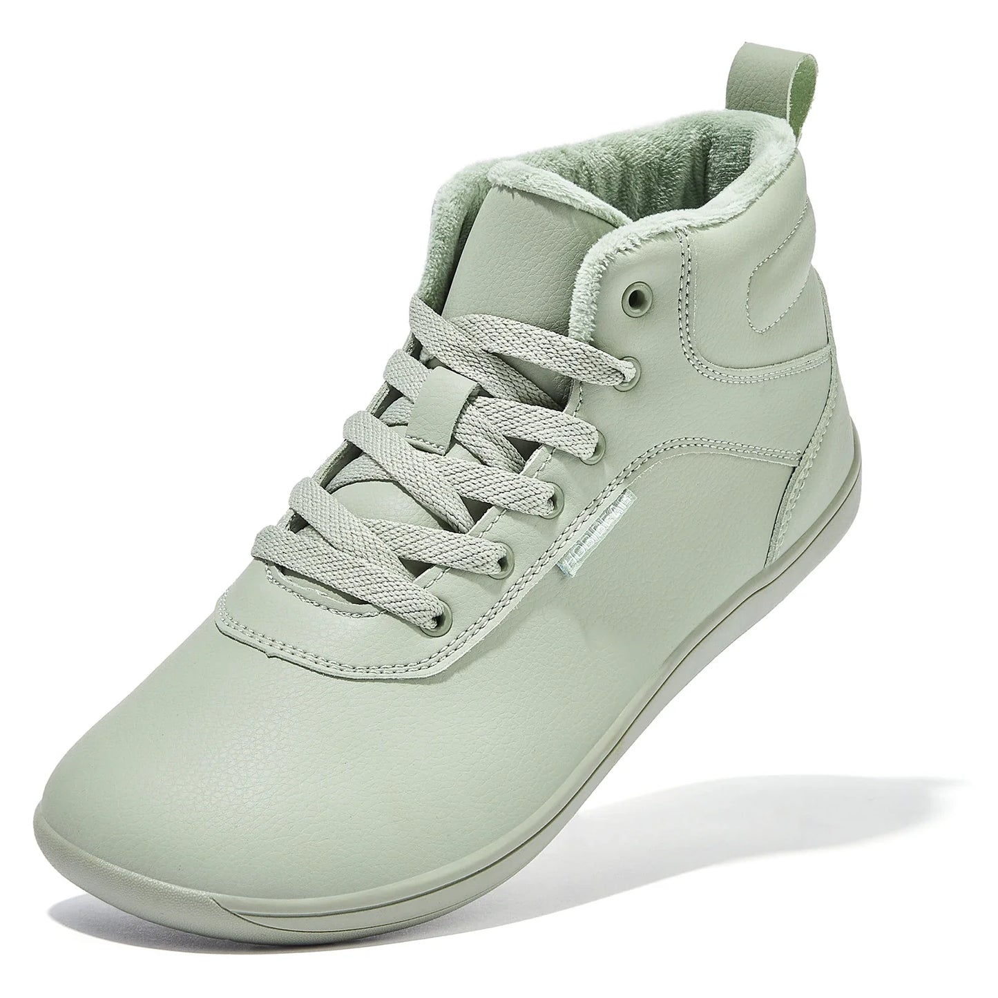 Unisex Winter Barefoot Shoes Womens Men Wide Toe Box Faux Fur Lined Ankle Sneakers Artificial Leather Lace Up Shoes