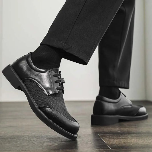 Summer New Leather Shoes Men's Business Hollow Holes Soft Bottom Men's Sandals Formal Wear Breathable Office Dress Shoes for Men