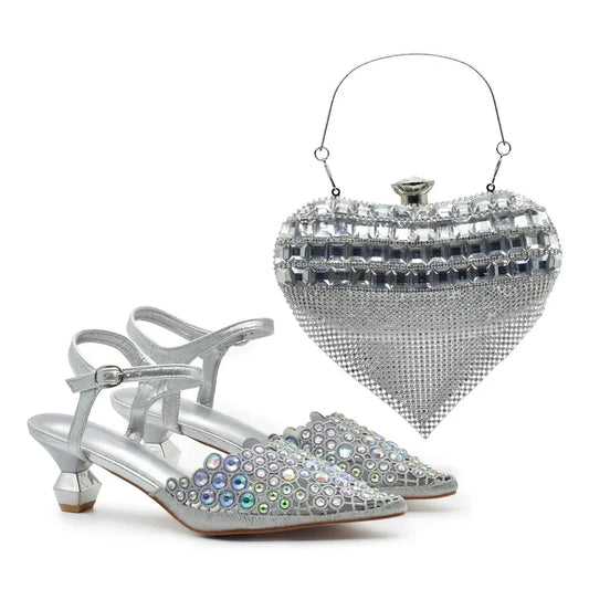 Hot Selling Pointed Toe Ladies Shoes Matching Bag Set for Nigeran Wedding Party Pumps Shoes for Women 2026 Designer Luxury