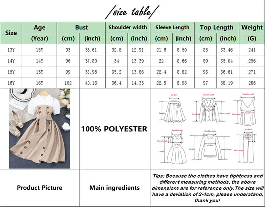 Kids Girls Clothing Summer Short Sleeve Montage Contrasting Colors Children Dress Casual Fashion Youth Girls Dress 13-16 Years