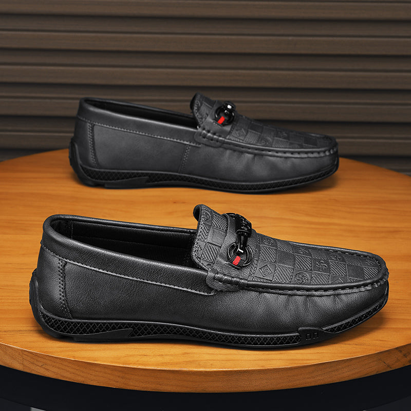 Fashion Leather Men Casual Shoes Slip on Formal Loafers Luxury Brand Comfortable Men Italian Soft Male Driving Shoes