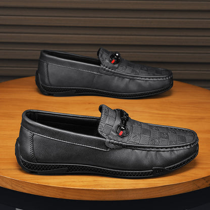 Fashion Leather Men Casual Shoes Slip on Formal Loafers Luxury Brand Comfortable Men Italian Soft Male Driving Shoes
