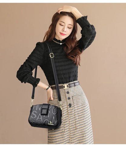 Fashion Women's Square Buckle Crossbody Bag Casual Shoulder Crossbody Bags Ladies Luxury Designer Large Capacity Travel Handbag