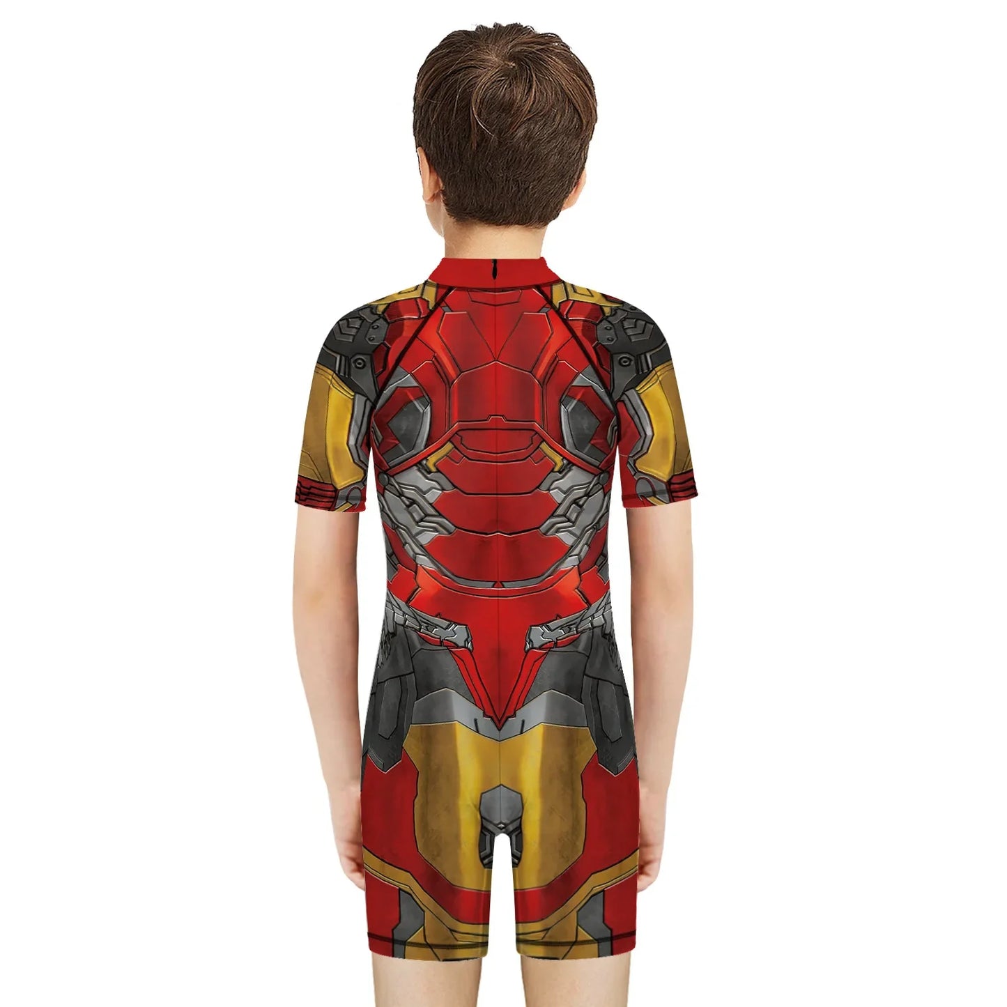Children One Pieces Swimsuit Superhero 3D Print Playsuit Child Short Sleeve Swimwear Beach Bathing Suit Swim Wear For Boys Girls