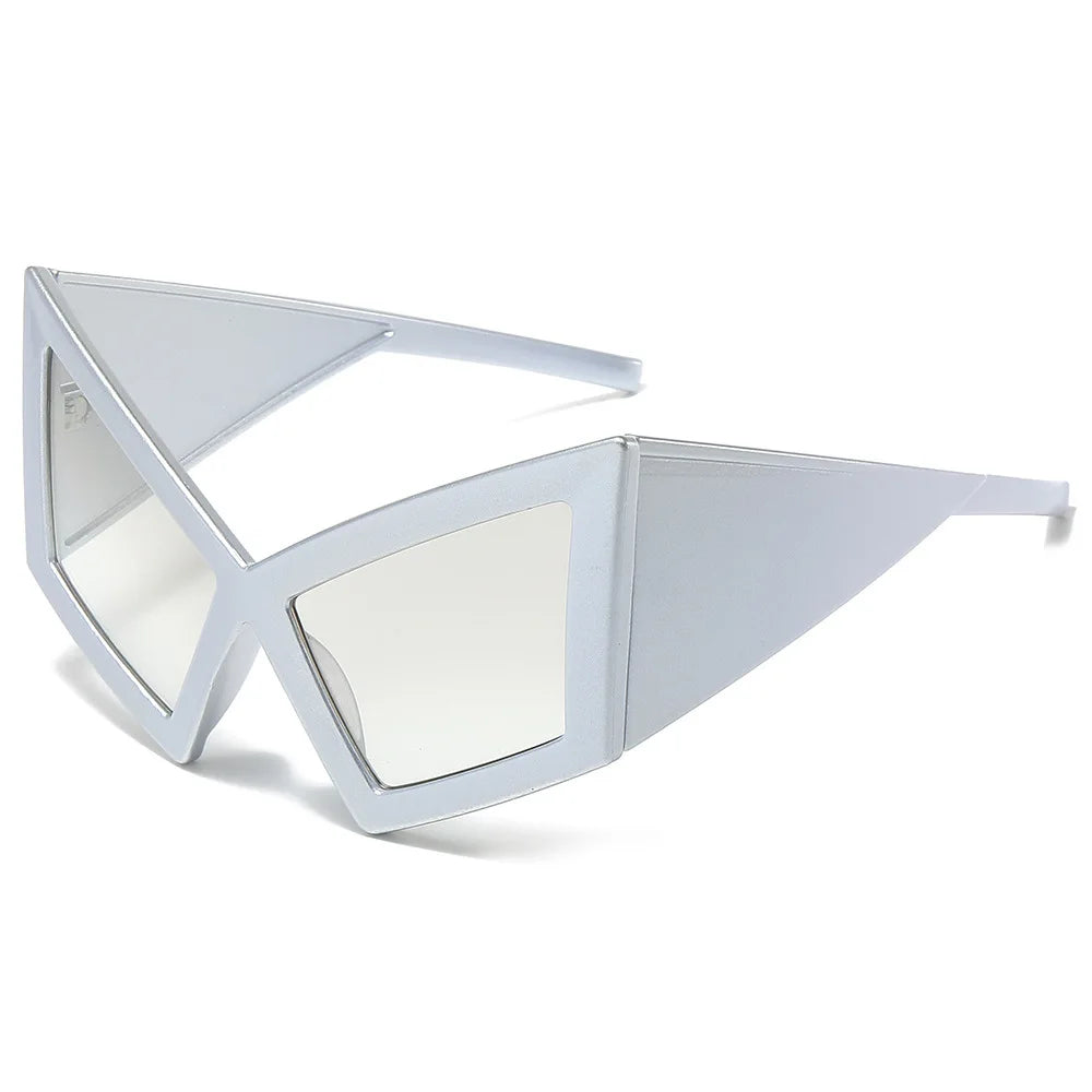 Fashion Oversized Cat Eye Sunglasses Women Red Shades UV400 Retro Gradient Men Wide Legs Sun Glasses
