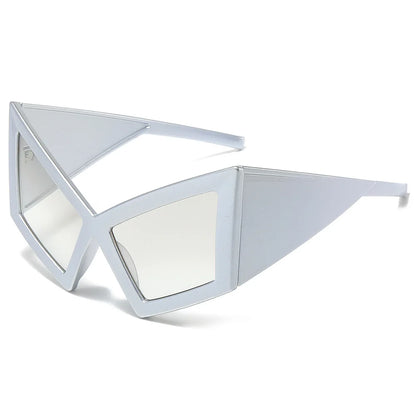 Fashion Oversized Cat Eye Sunglasses Women Red Shades UV400 Retro Gradient Men Wide Legs Sun Glasses