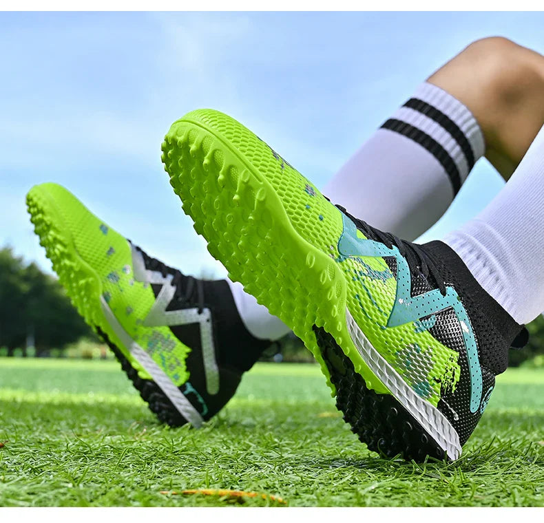 Men New TF Football Boots Society Indoor Original Top Quality Non Slip Male Soccer Shoes Sneakers Ultralight Breathable Ankle