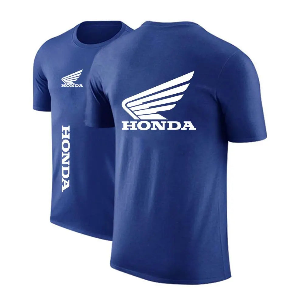 New Summer Stylish Honda Logo Custom Round Neck Punk Comfortable Printed Short-sleeved Casual Sweatshirt/T-shirt