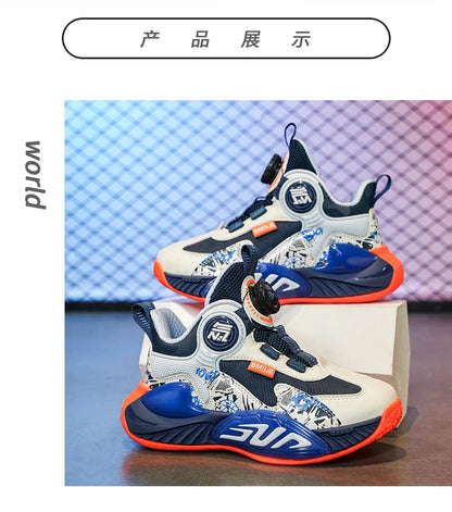 Children‘s Basketball Shoes Non-slip Breathable Basketball Training Sneakers Leather Boys Girls Athletic Shoes Kids Running Shoe