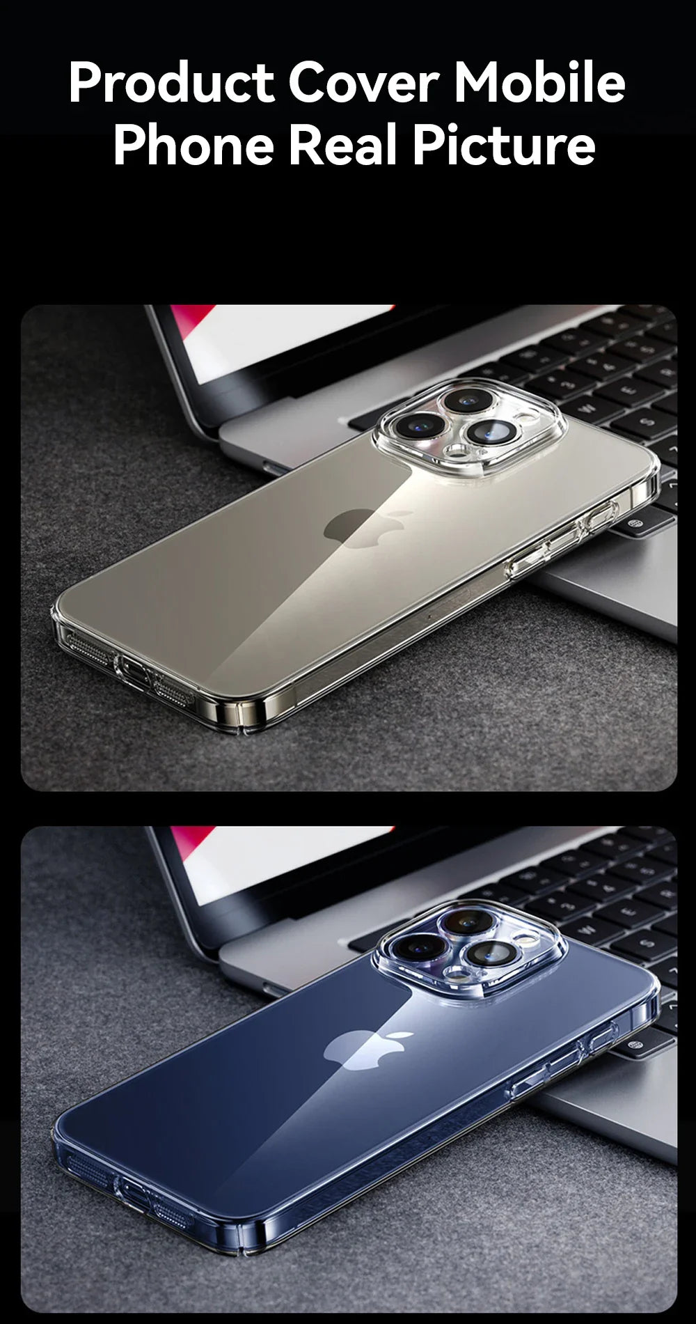 Case For iPhone 16 15 Pro Max Case Crystal Transparent PC Anti-Yellow Lens Protection Cover For iPhone 16 Pro Max Case
