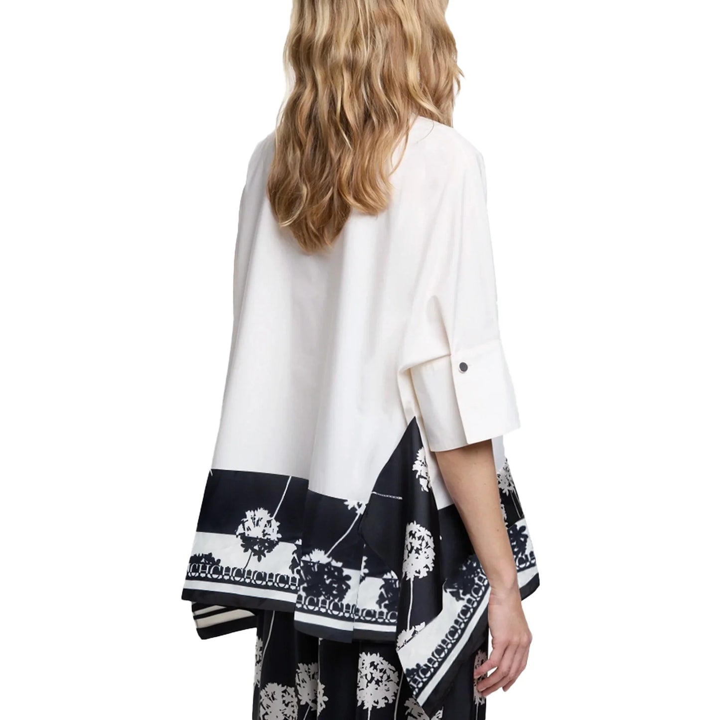 Pullover Women Blouse Lapel Three-Quarters Sleeve Tops Loose Soft Comfortable Pactwork Fashion Irregular Female Shirts
